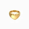 RFJEWEL Shiny Stainless Steel Gold Plated Rings with CZ Stones Adjustable Rings Pink Stone Simple Rings