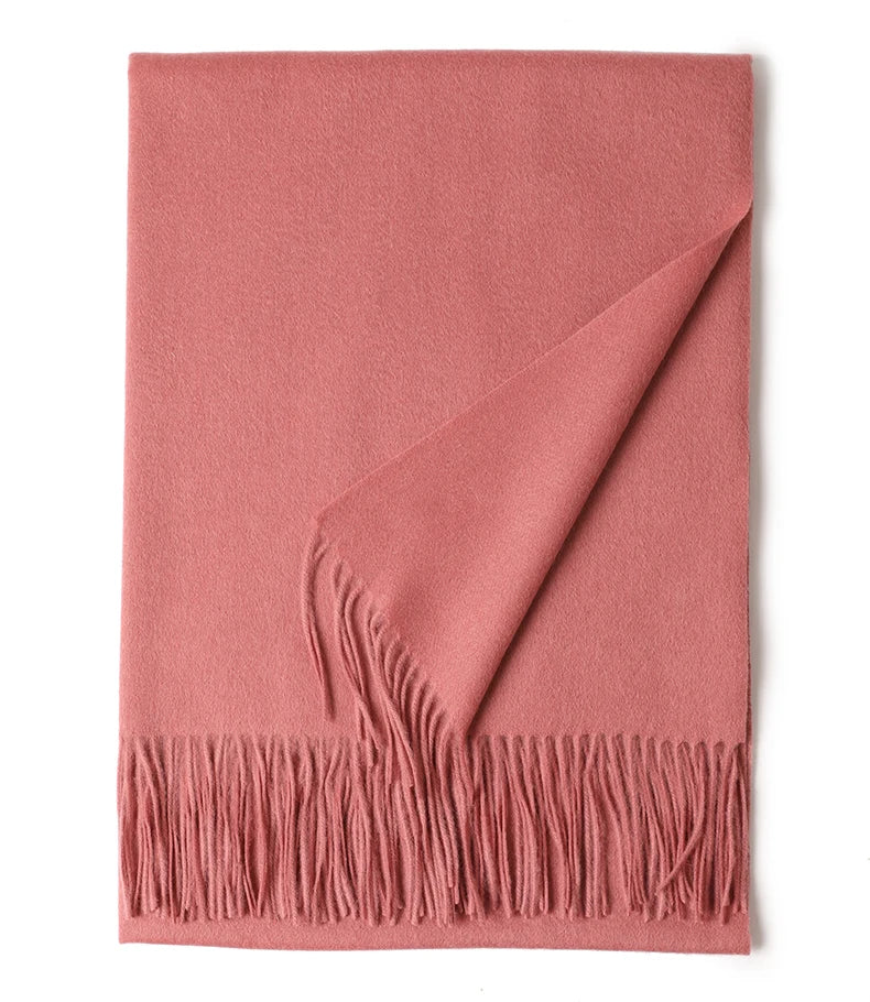 Designer Luxury Fashion Winter Ladies Wool Scarf Stoles Custom Embroidery logo Women Plain Color Wool Scarves Shawl for Women