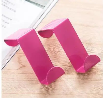2pcs Stainless steel Door Hook Z Type Kitchen Cabinet Clothes Home Storage Hanger Bathroom Towel  Organize Hardware Accessories
