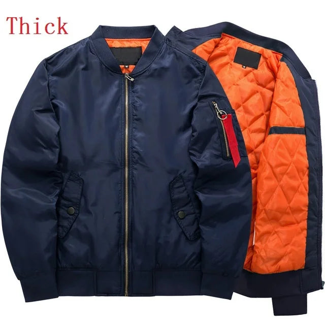 Spring Autumn Bomber Jacket Men's Fashion Thick Warm Military Motorcycle Jackets Men Flight Ma-1 Pilot Air Force Brand Coat