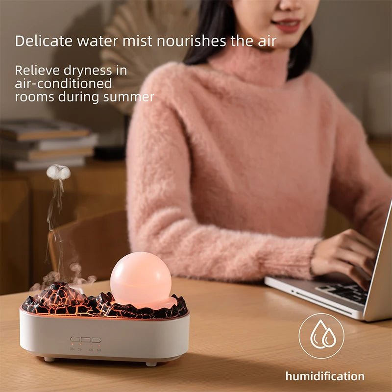 New Arrival USB Cool Mist Ultrasonic Air Humidifier Crystal Ball Smoke Ring Plastic Home Oil Diffuser for Hotels Households