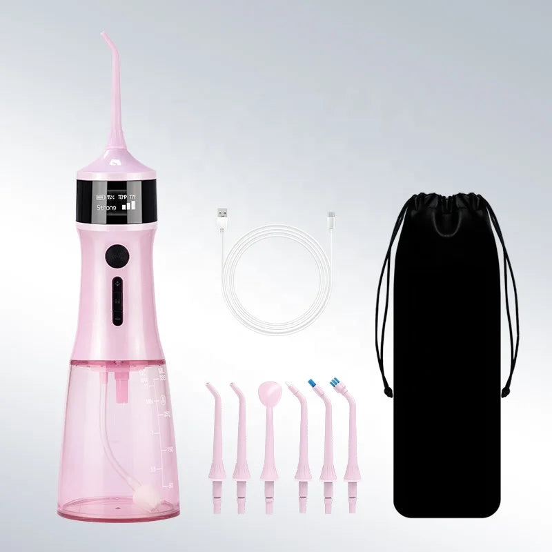 New Design Electric Cordless 4 Modes Portable Dental Water Flosser IPX7 Waterproof Rechargeable Luxury for 6 Nozzles Household