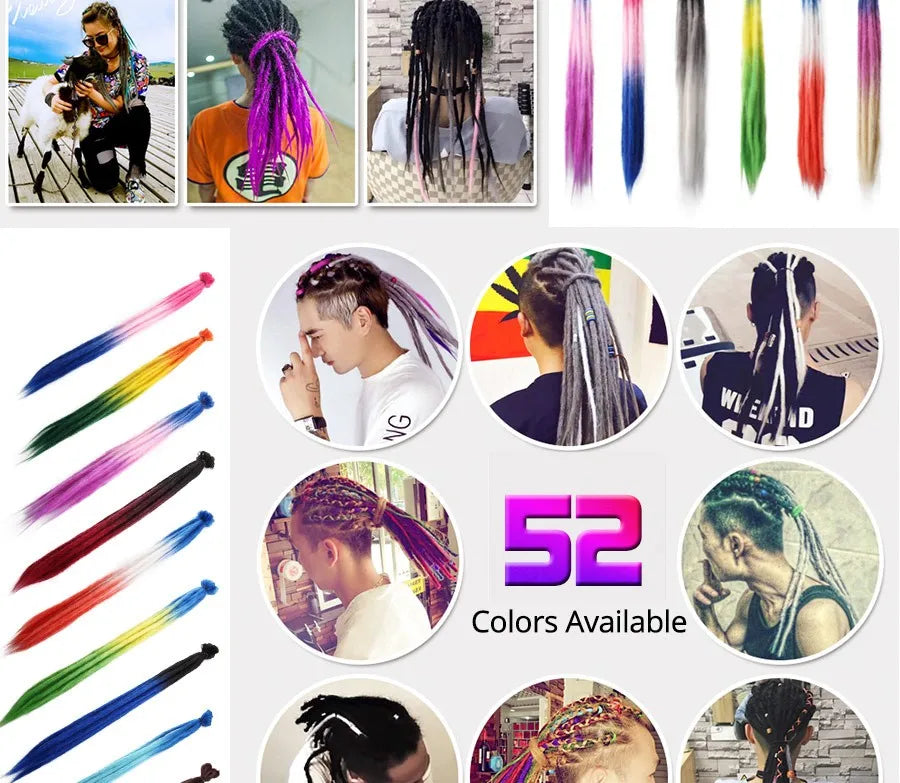 20"36Inch 5Strands Handmade Dreadlocks Extensions Ombre Synthetic Dreads Dreadlocks Twist Braiding Hair Reggae Dreads Braids 