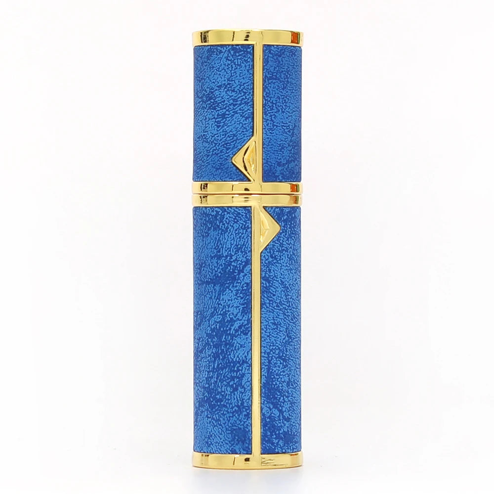 Hot Selling Luxury 5ml Mini Perfume Bottles High Quality Portable Leather Case with Refillable Pump Sprayer Metal Base