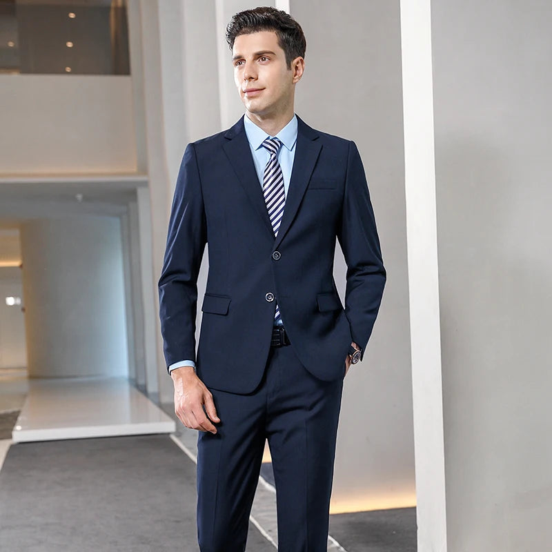 TTT-10503-T-Wholesale Two Business Suit Wedding Men Suits Bank Office Workwear Men's Clothing Formal Male Blazers High-quality