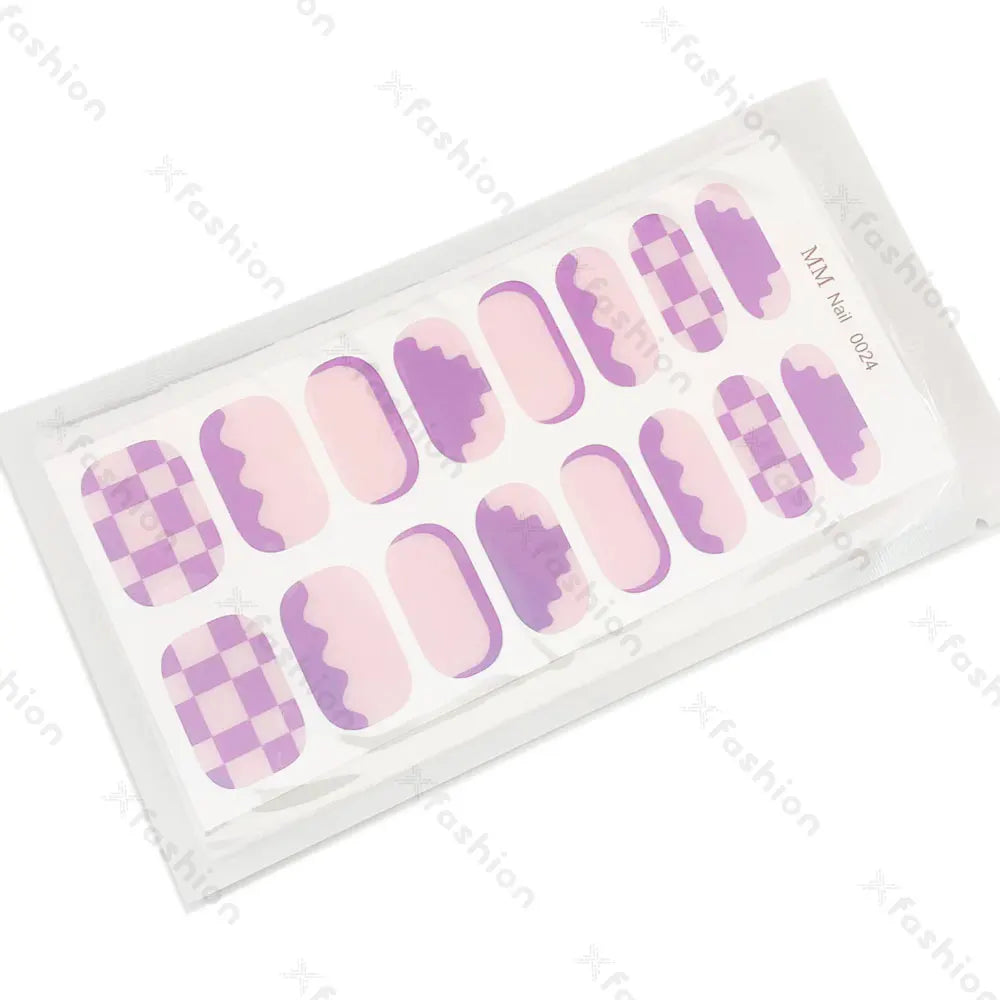 Hot Sale 16 Tips Solid Color Semi-Cured Gel Nail Stickers UV Light Durable Waterproof Long-Lasting Gel Nail Stickers Wholesale