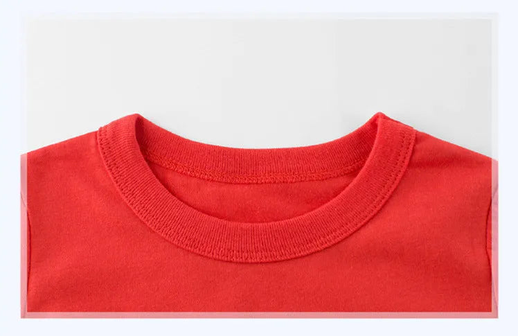 2026 Summer Girls Boys Solid T-Shirts Clothes 100% Pure Cotton Short Sleeve Yellow Red Green Kids UnderShirt Bottomming Clothing