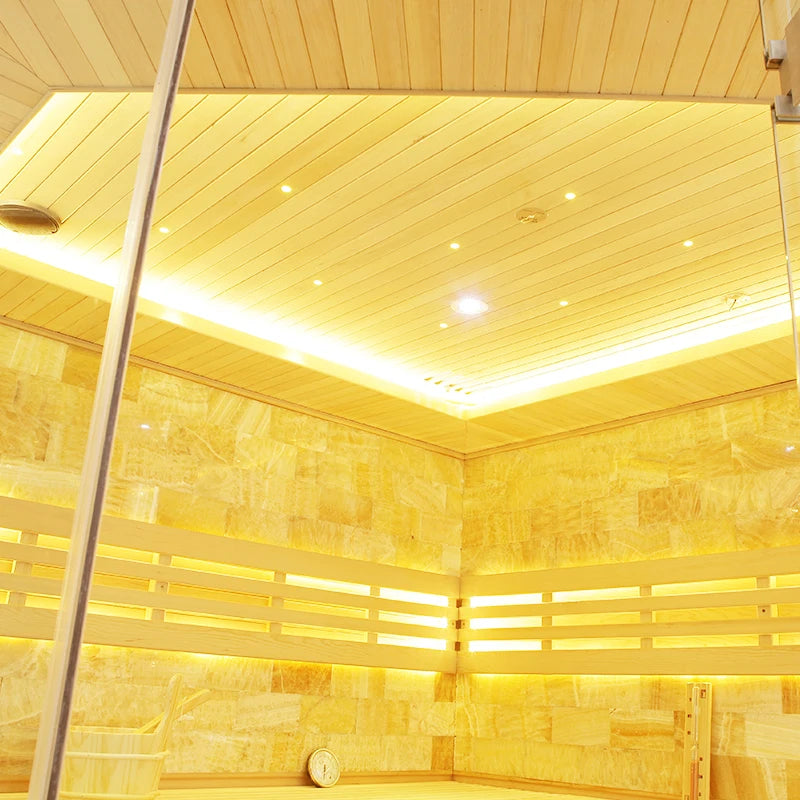 Indoor Steam Sauna Room Traditional Sauna Stove Steam Room Shower Tub Combo Cabin Shower