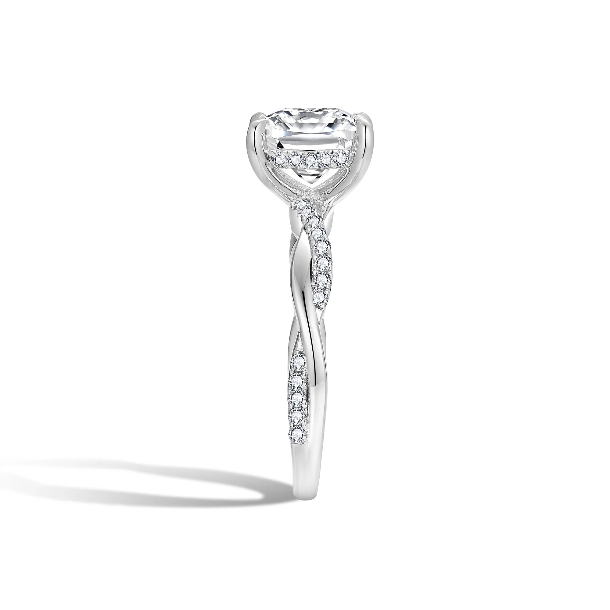 Ruizuan Gold Plated Fine Jewelry for Women Claw Setting 2 Carat Thin Rings GRA Certified Wholesale Dropshipping Suppliers