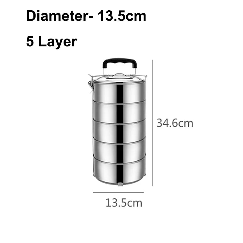 Multi-layer Stainless Steel Lunch Box Large Capacity Adult Camping Bento Box Kids Worker Portable Meal Food Containers BPA free