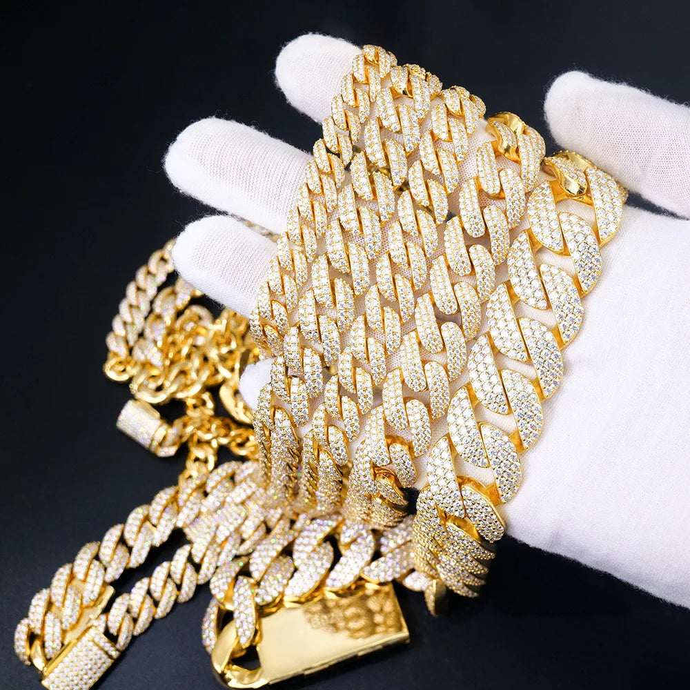 Luxury Hip Hop Moissanite Iced Cuban Chain Jewellery for Men and Women in Gold and Silver Bold Premium Urban Statement Design
