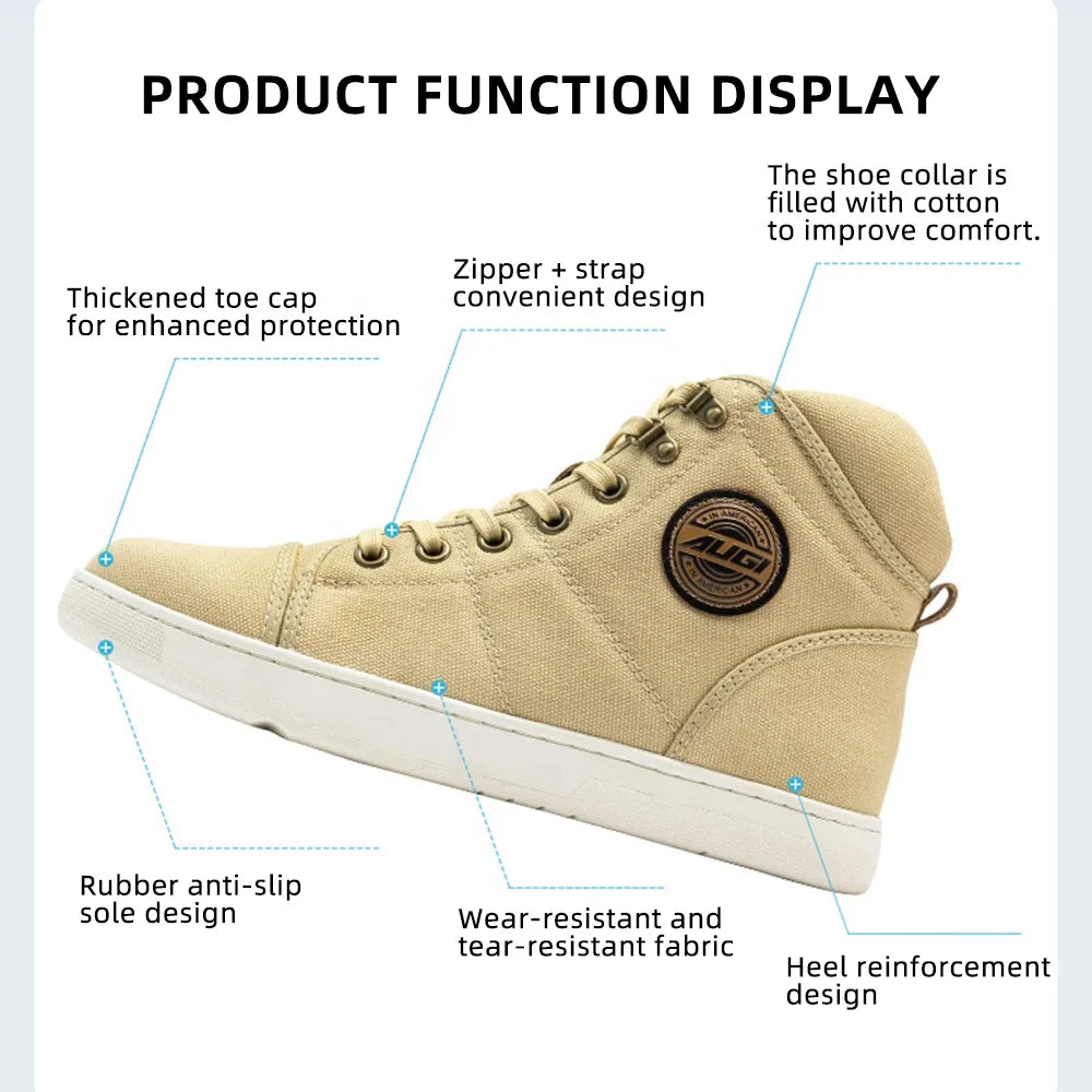 Men Lady Motorcycle Boots Anti Slip Motocross Protective Boots Breathable Motorbike Shoes Lightweight Travel Shoe Outdoor Hiking - Beauty