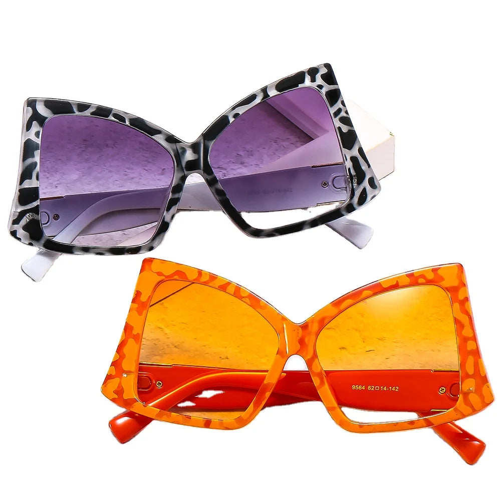 Cat Eye Sunglasses Big Frame Irregular Unusual Sunglasses Two Color Eyeglasses Frames Custom Nose Pad Eyeglasses