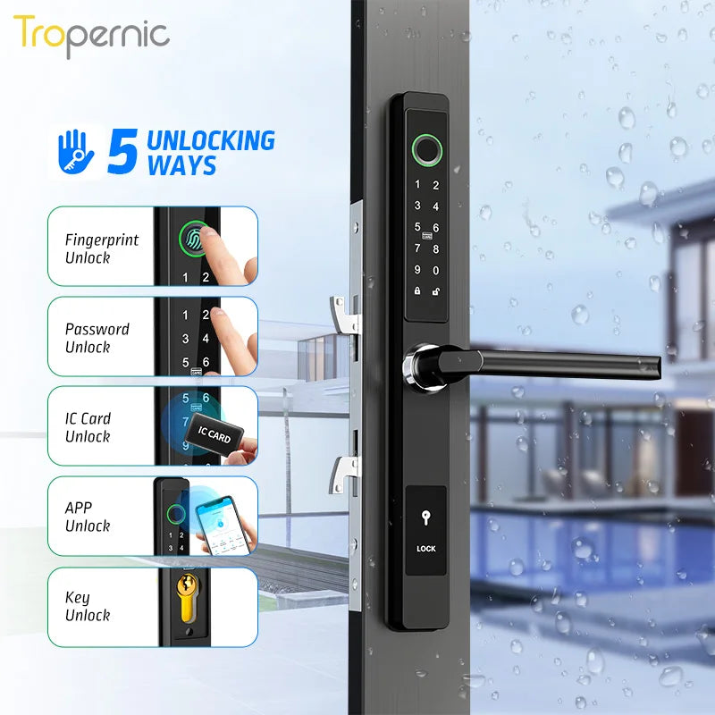 Tropernic Ttlock Stainless Steel Waterproof Cerraduras De Puertas Electronic Digital Fingerprint Smart Door Lock