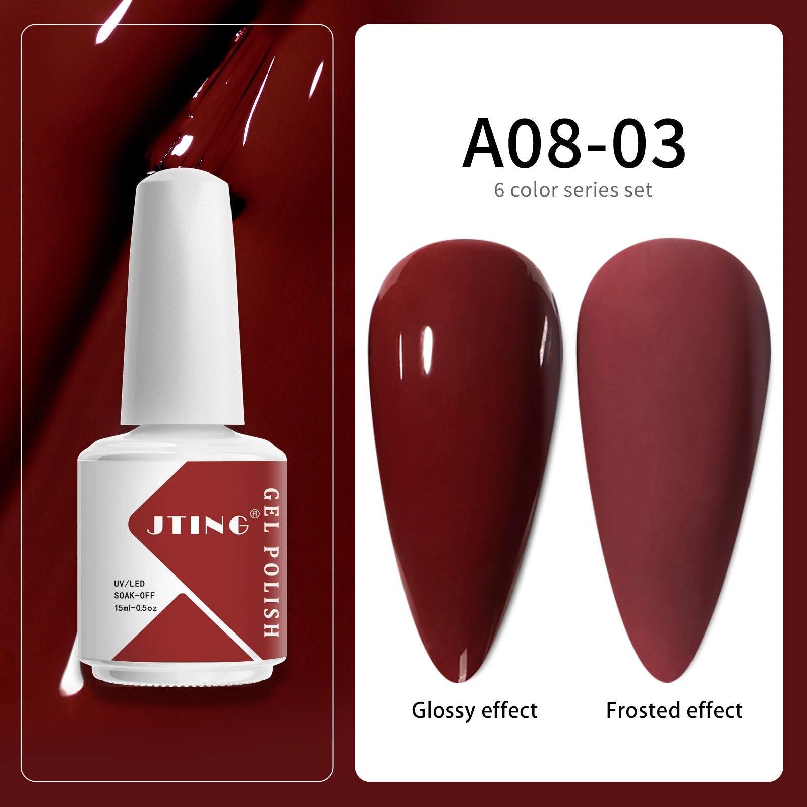JTING Acrylic Nail Art Gel Polish UV Gel OEM Wholesale 6 Colors Set 15ml Bottles Gel NAIL Polish Kit Custom Private Label