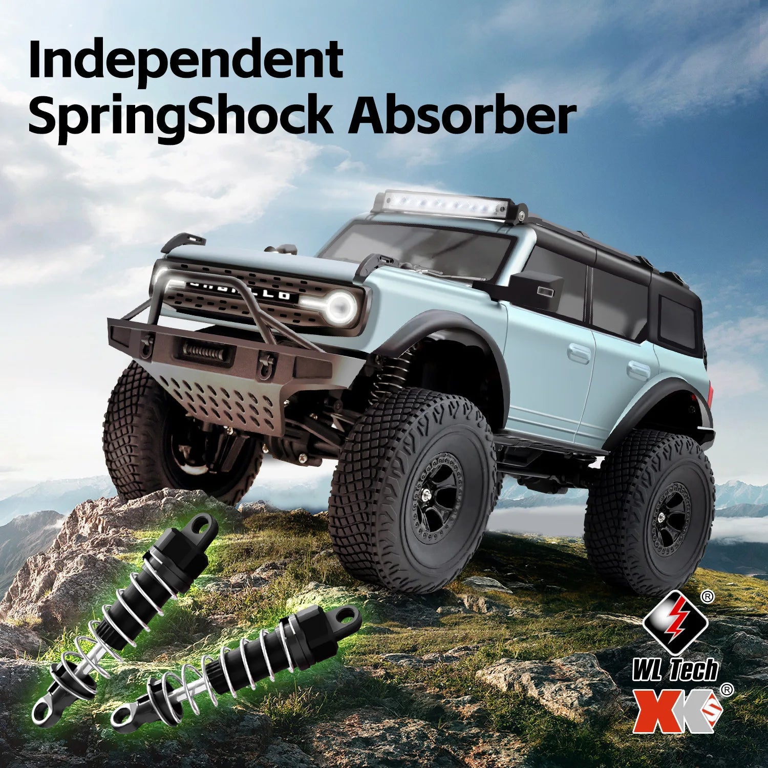 Wltoys 184023 1:18 RC Car Mini Spirited Horse 4WD Electric Off-Road Climbing Vehicle Remote Control 2.4G LED Metal Charger