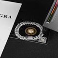 European American S925 Sterling Silver Men's 10mm Hip-Hop Micro-Inlaid Mosan Diamond Fashionable Cuban Fashionable Bangles