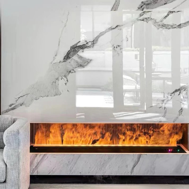 800 mm Steel Insert Remote and Button Control Modern Indoor Decor Electric Steam Fireplace with 3D Vapor Effect for Hotel Use