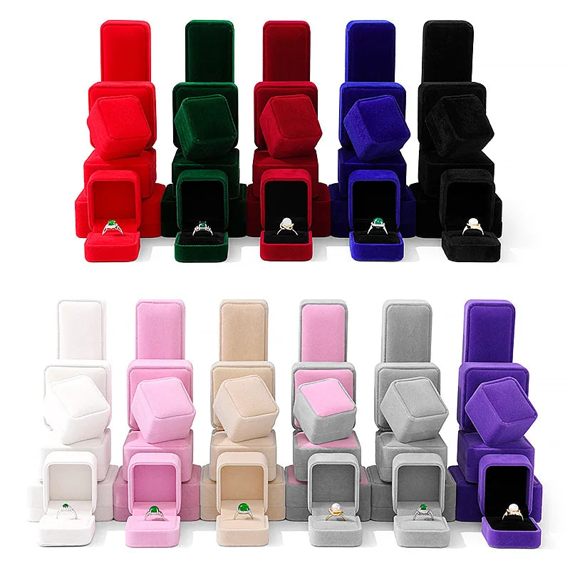 Women's Velvet Jewelry Storage Organizer Box Small Size Portable Case Earrings Rings Necklaces Bracelets Pendants-for Weddings