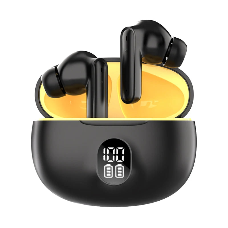 Type-C Fast Charging Wireless Earphones with Digital Display 20 Hours Battery Life IPX-6 Waterproof Hi-Fi Sound Touch Control