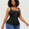 Wholesale Women Zipper Waist Trainer Double Compression Corset Vest with Hook Closure Tummy Control Slimming Body Shaper