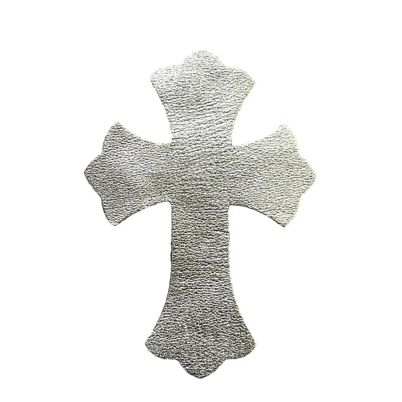 4.5*6.5cm Sheepskin Leather Patch With Cross Shaped Leather Label Genuine Leather DIY With Multiple Colors-106-182