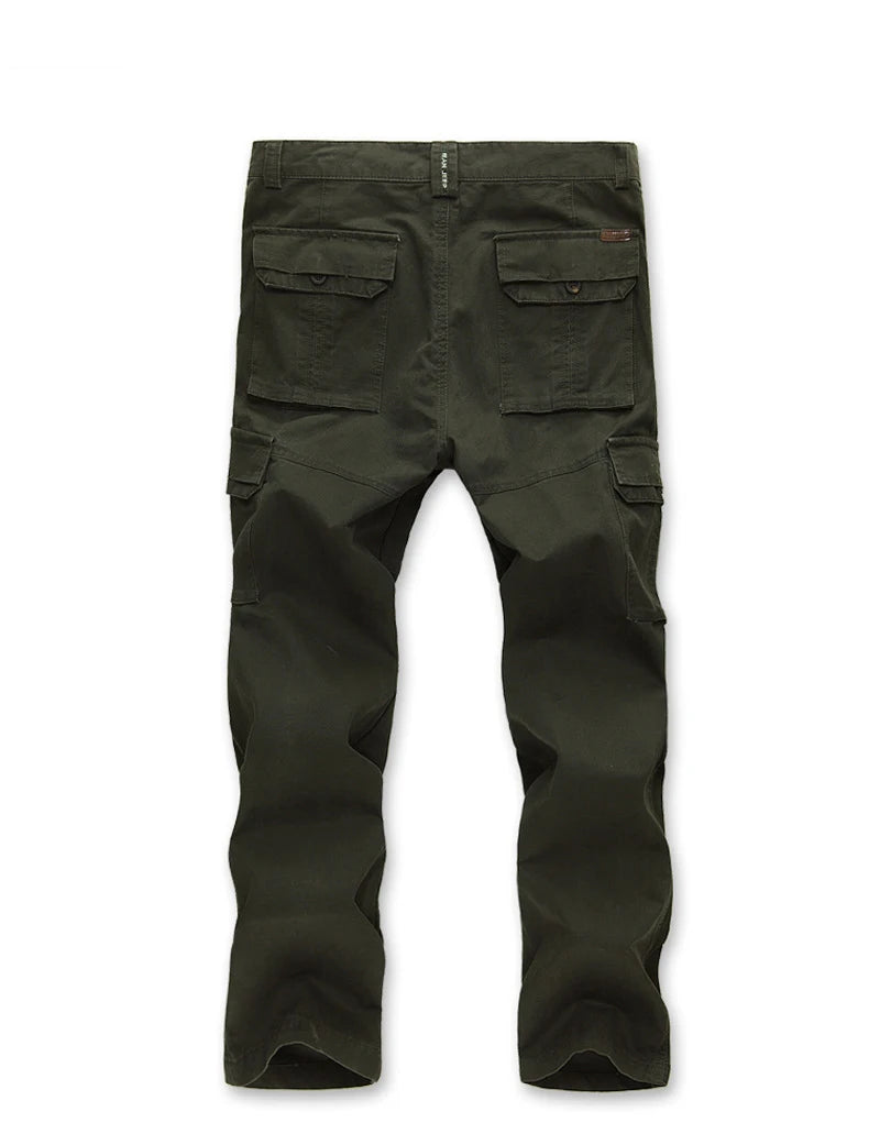 Men's Spring Cargo Pants Cotton Military Multi-pockets Joggers Baggy Pants Casual Trousers Overalls Army Pants Plus Size 44