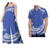 Low Price Custom Plus Size Polynesian Clothing Casual Sets of Couples Samoan Tribal Print Men Shirt Women Loose Rompers 2pc Sets