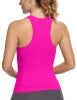 Women's Racerback Workout Tank Tops-Seamless Spandex/Polyester Breathable Knitted High Support Solid Running Muscle Tank