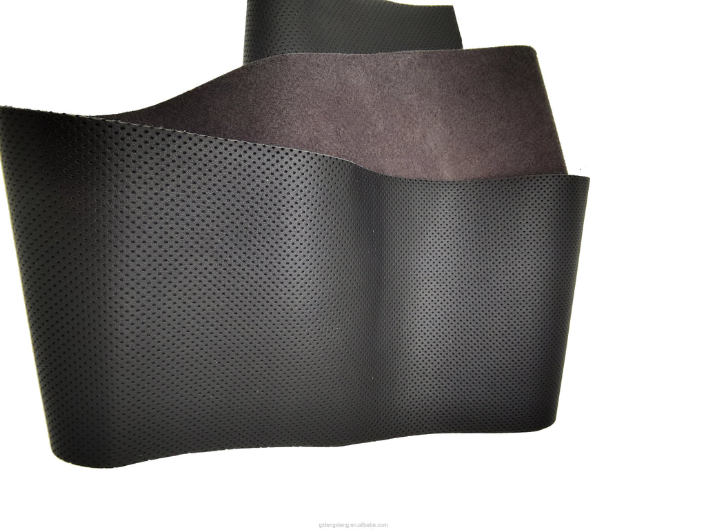 High Quality Eco-Friendly Waterproof Elastic PVC Leather Scratch Resistant Perforation Embossed Pattern Car Steering Wheel Seat