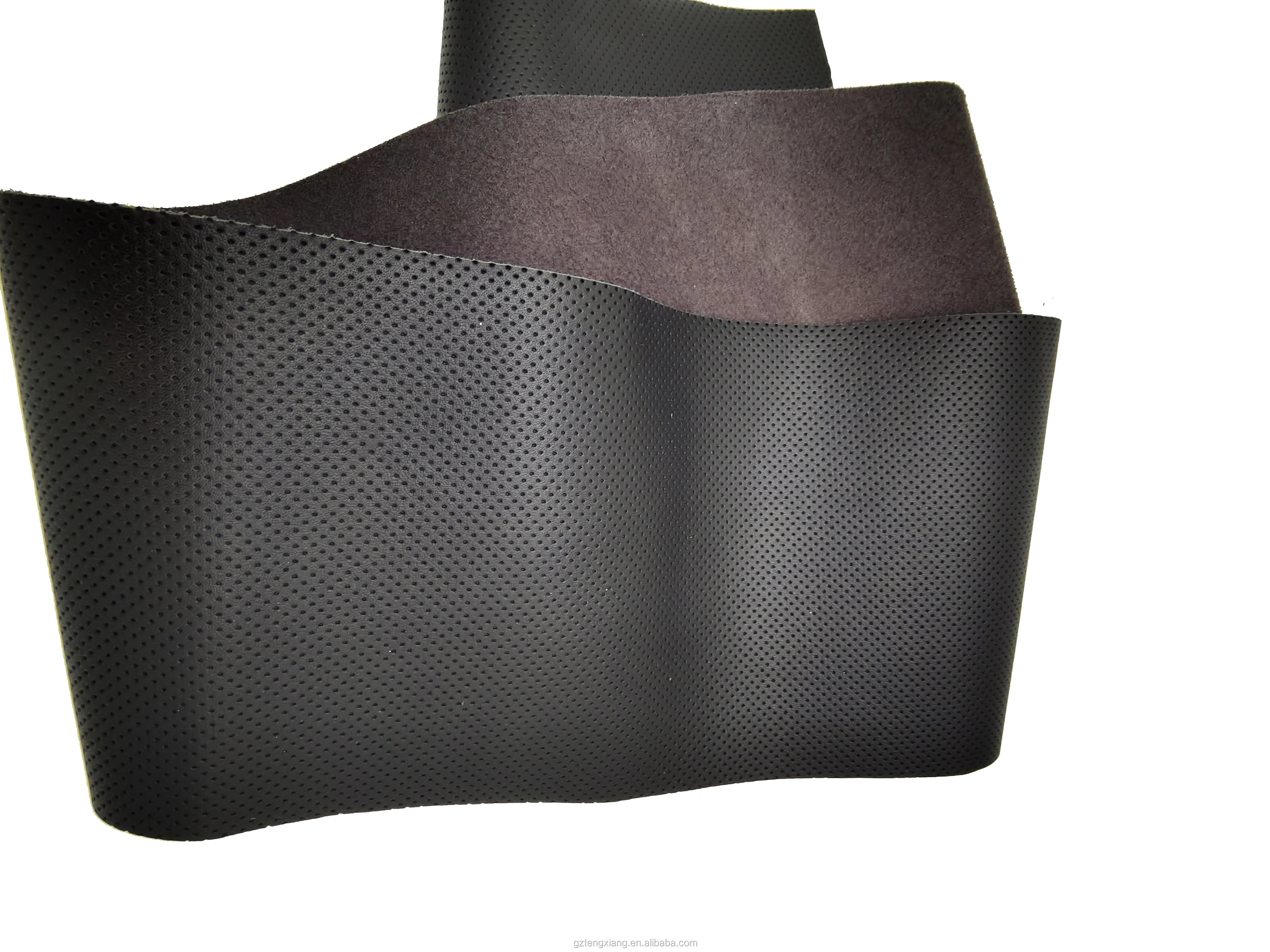 High Quality Eco-Friendly Waterproof Elastic PVC Leather Scratch Resistant Perforation Embossed Pattern Car Steering Wheel Seat