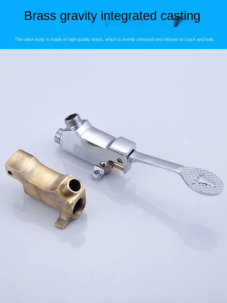 Foot-operated Faucet Brass Hospital Laboratory Food Factory Basin Foot Valve Single Cold Foot Faucet  Kichen  Water Faucet