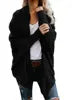 Bat Sleeve Large Knitted Cardigan Sweater Women's Outer Coat Solid Color Knit
