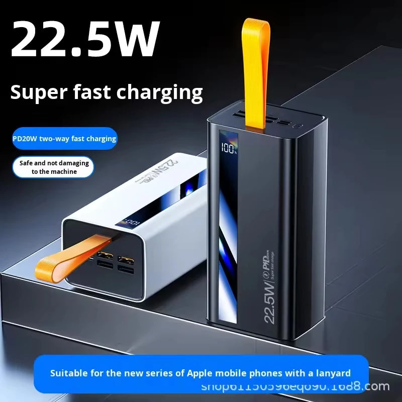 Portable Big Capacity 60000mAh Power Bank LED Digital Display 4USB Type-C & Micro USB Output PD 22.5W/20W Fast Charging