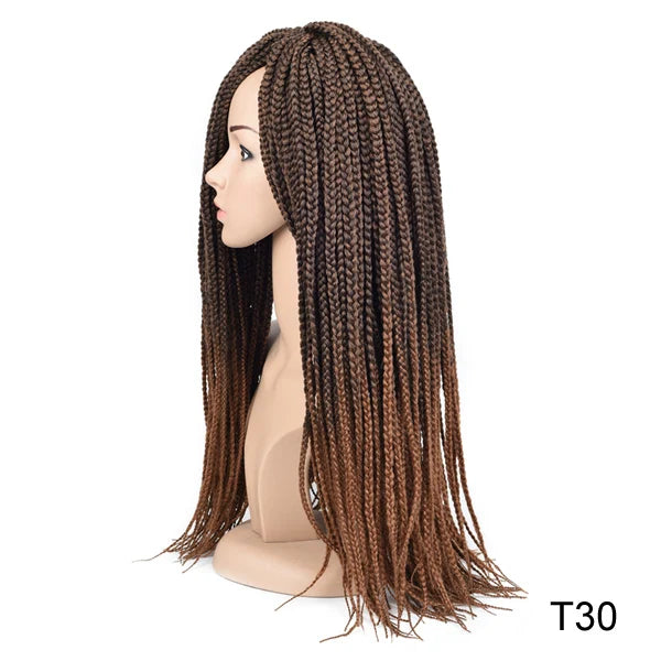 TOMO Synthetic Crochet Hair Box Braids 22Roots Colored Braiding Hair Extensions 24Inch Rainbow Ombre Crochet Braids Pink Red