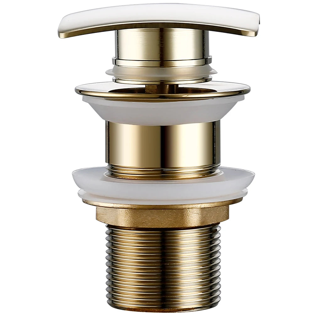 Gold Black Brass White Gunmetal Corrosion Resistant Easy To Installl Pop Up Button Square Hole Bathroom Basin Sink Drainer