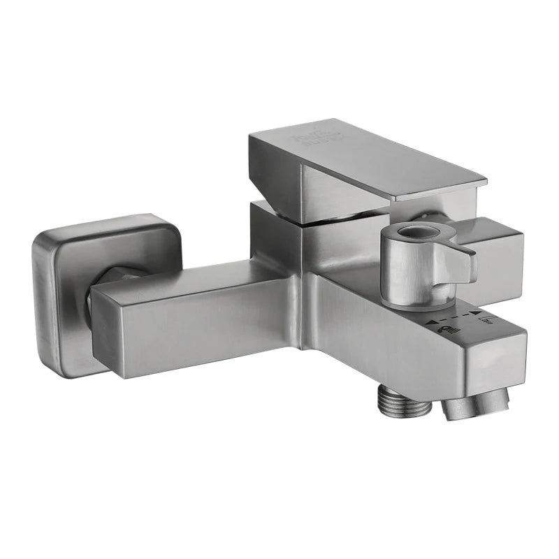 Bathroom Shower Faucet Stainless Steel Triple Bathtub Faucet Mixers Hot Cold Mixer Valve Nozzle Tap Wall Mounted Home Shower Set