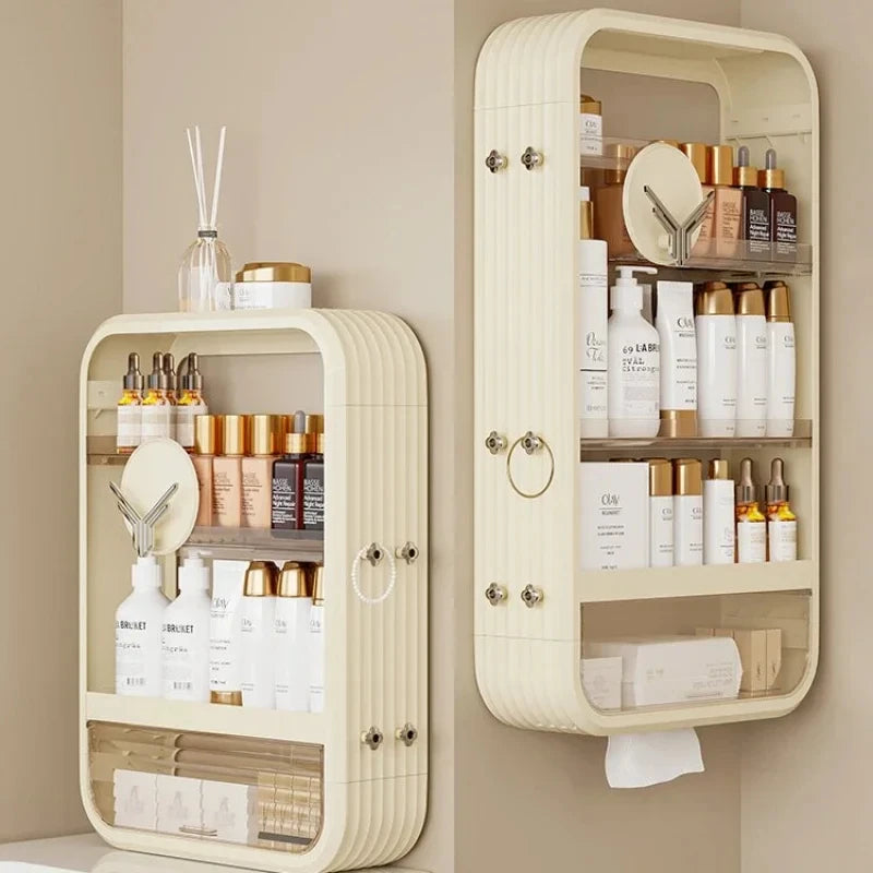 Wall Hanging Kitchen Layered Bathroom Cabinets Visual Storage Box Storage Shelf Multi-layer Organizer Shelf Transparent
