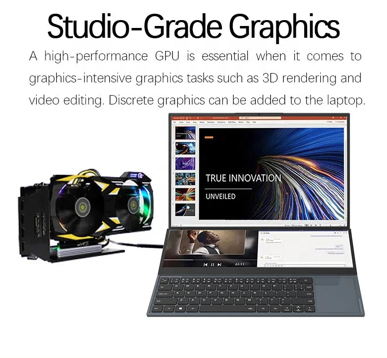 Gaming Laptops Brand New Core I7-9850H Win10 UHD Graphics 16GB 32GB SSD 1TB Pc Portable Dual Screen Touch 16+14inch