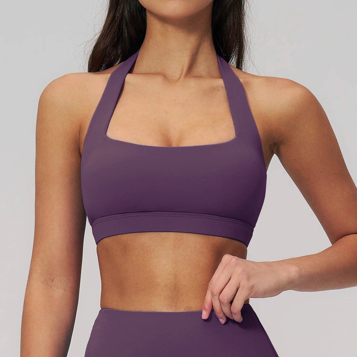 Backless Yoga Suit Halter Neck Tight Quick-drying Fitness Suit High-intensity Sports Suit Female