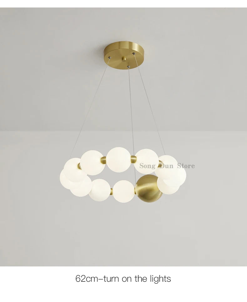 All Copper Post-Modern Household Living Room Chandelier Modern Minimalist Light Luxury Creative Personality Net Red Children’s