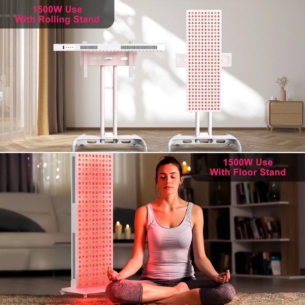 Bonliter 1500W Led Near Infrared Red Light Therapy 630/660/810/830/850nm Red Light Therapy Panel for Full Body Pain Relief