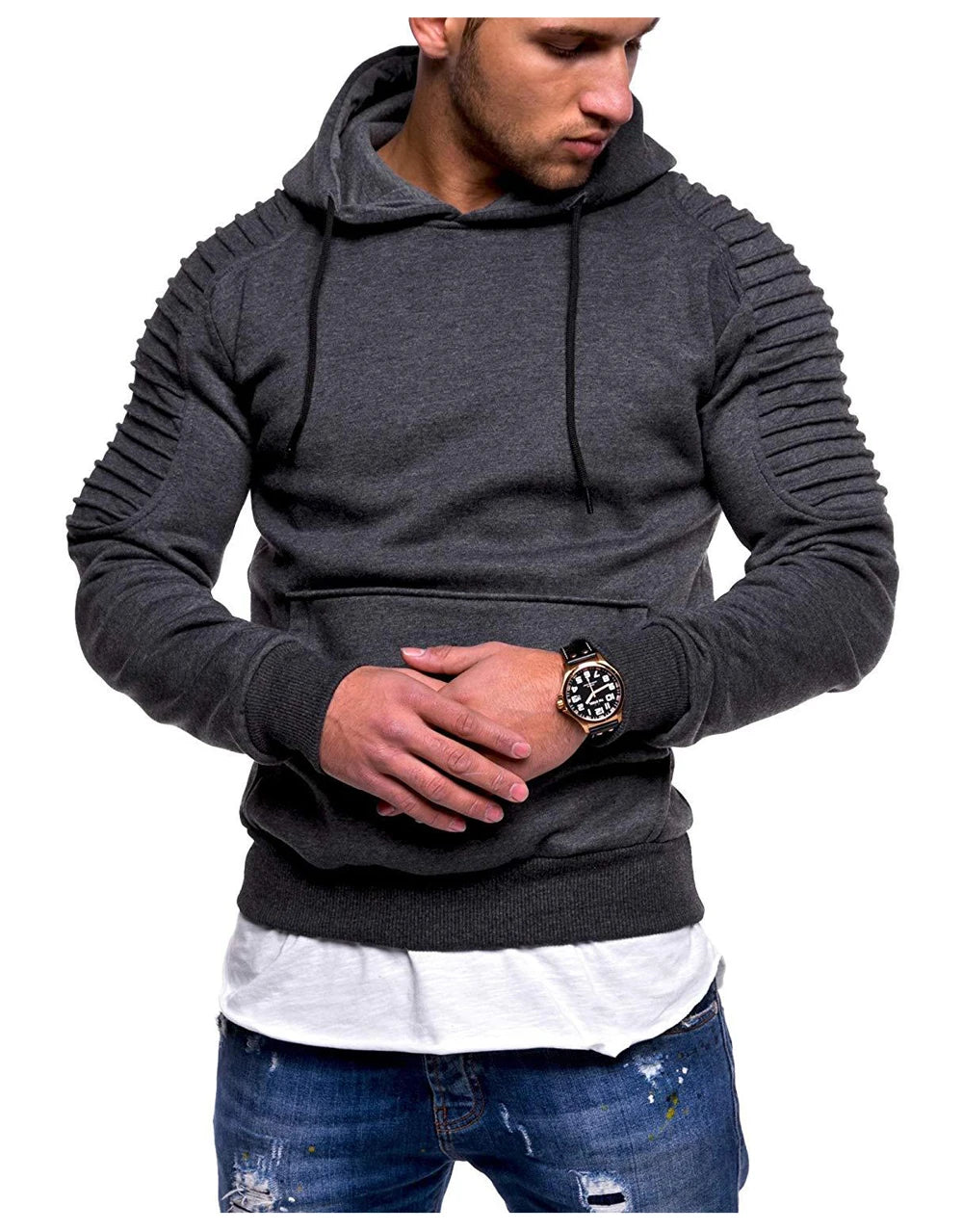 DIMUSI Hooded Mens Casual Camouflage Windbreaker Sweatshirt Coats Mens Streetwear Hip Hop Hoodies Sportswear Tracksuits Clothing