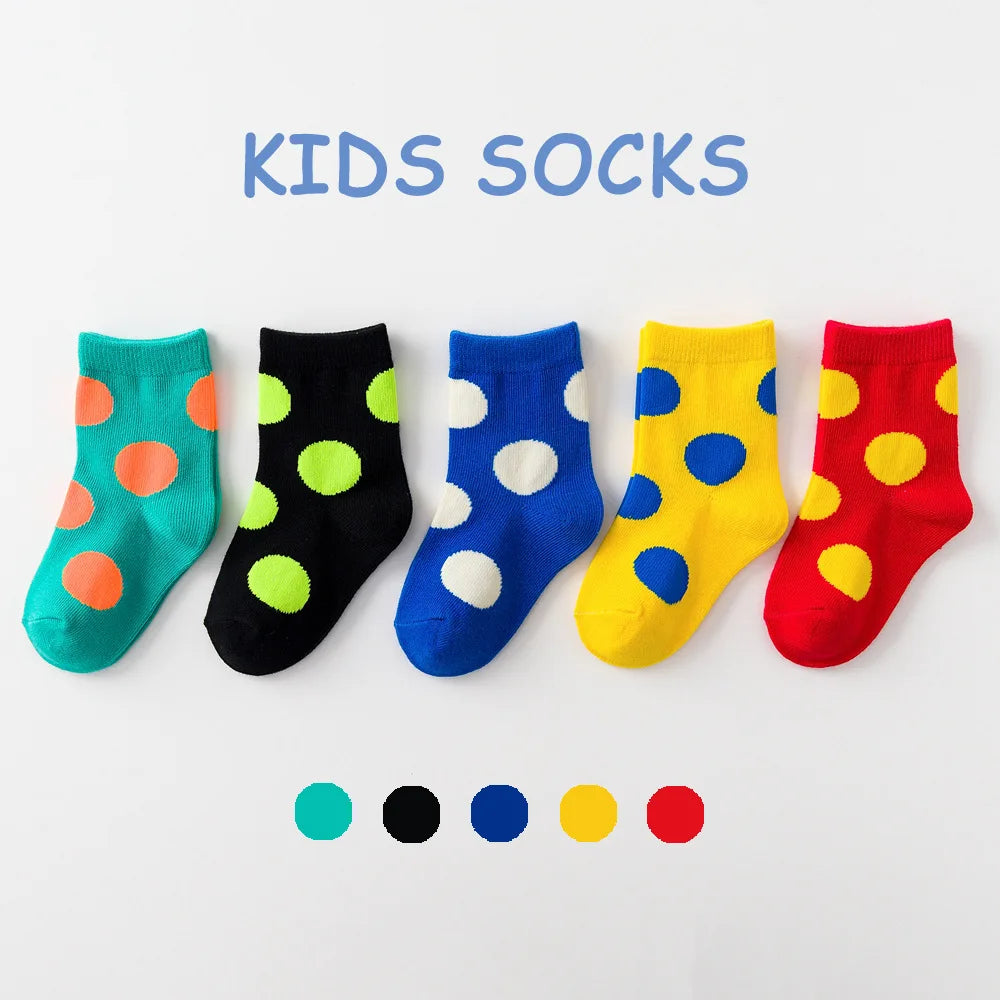 5 Pairs/Lot Toddler Socks Newborn Baby Soft Prewalker Spring Cotton Girl Kids Autumn Infant Cartoon Striped Print Sock 0-12Y
