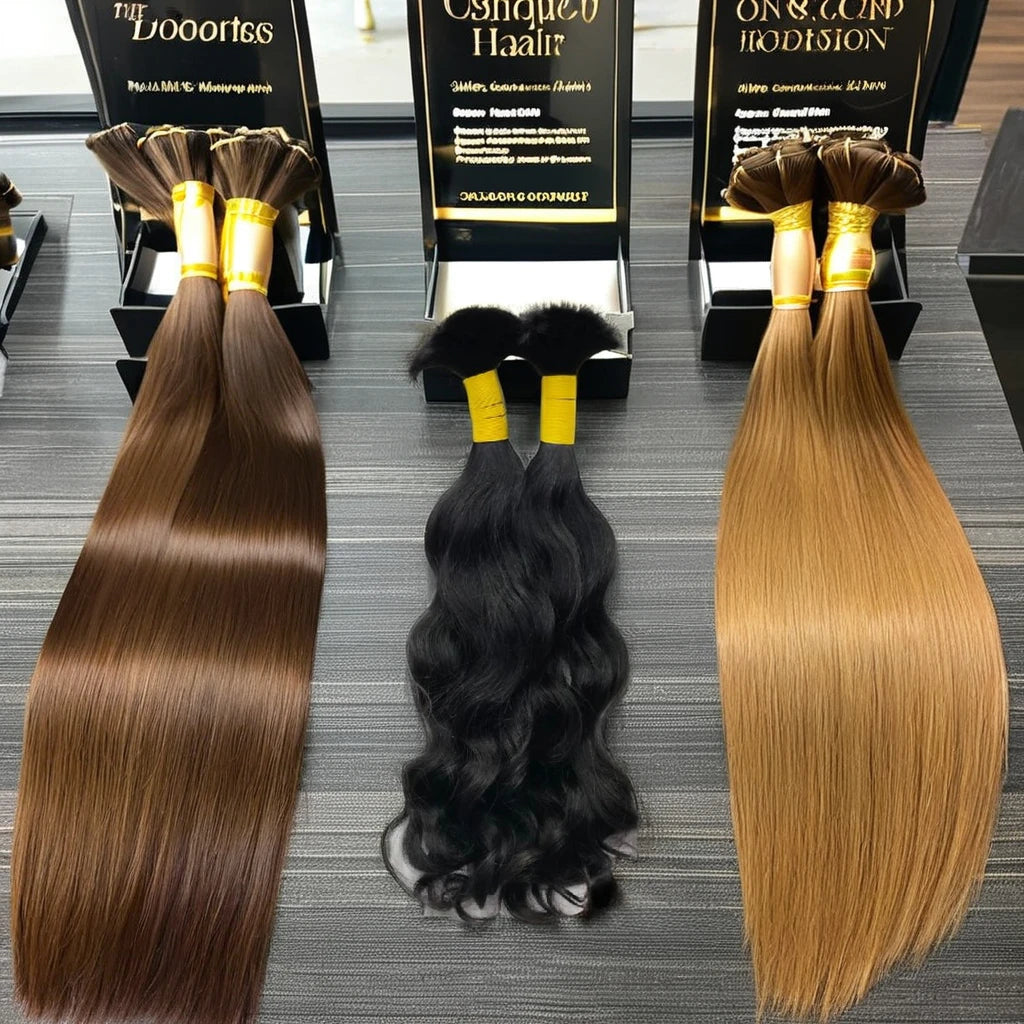 2028 100% Indian Remy Human Hair 100g Bulk Fashion Grade Natural Wave Machine Double Weft Perm Ready All Colors Suitable