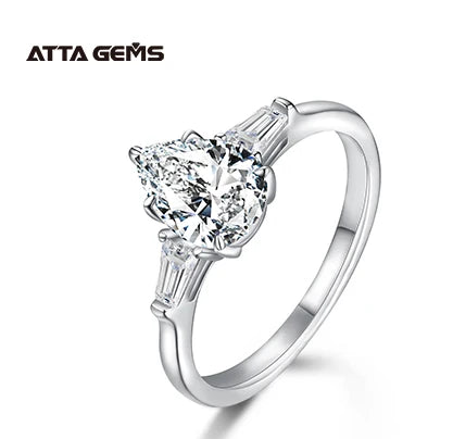 High Quality Moissanite Jewelry Rings Moissanite Diamond Gemstone Claw Setting 925 Sterling Silver Rings