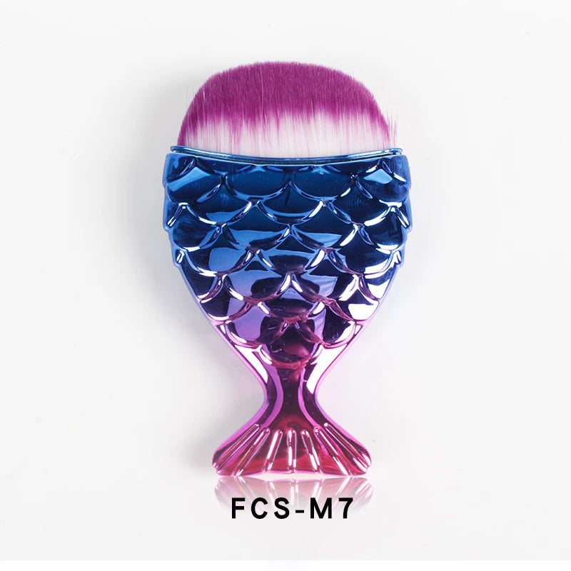 7 Types Fishtail Cosmetic Brush Soft Not Easy Fall Off Fishtail Shape Nail Brush Professional Cleaning Dust Powder For Nail Care