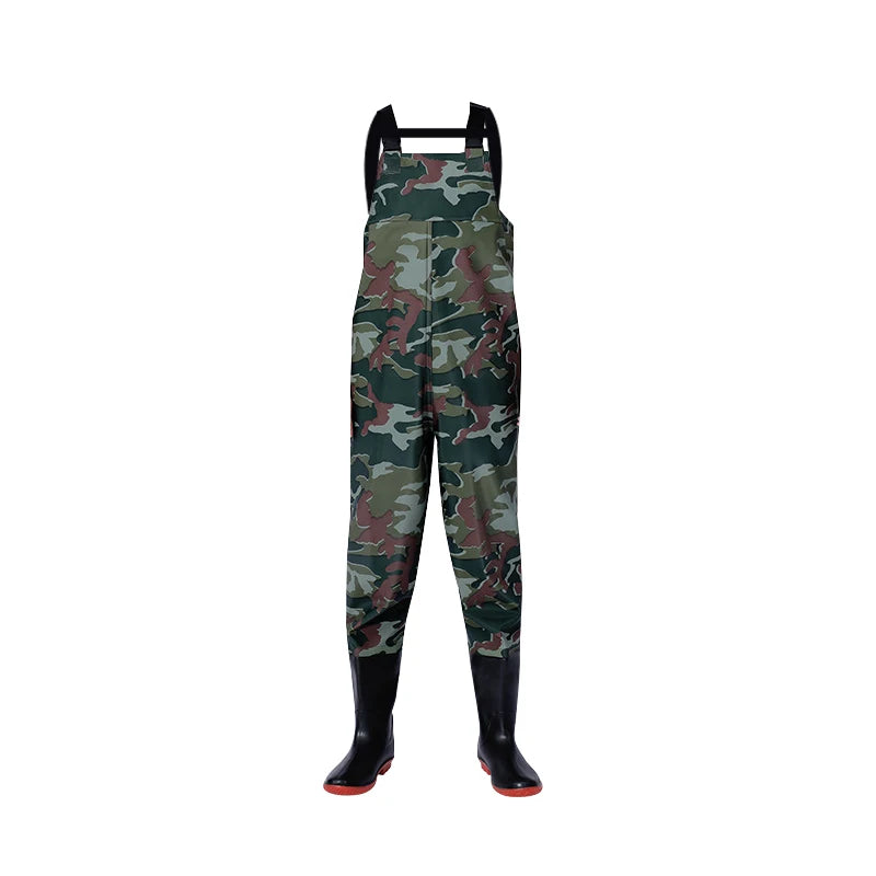 Extra Thick Durable Rain Pants with Rain Shoes Waterproof Unisex Fishing Waders for Four Seasons Outdoor Use
