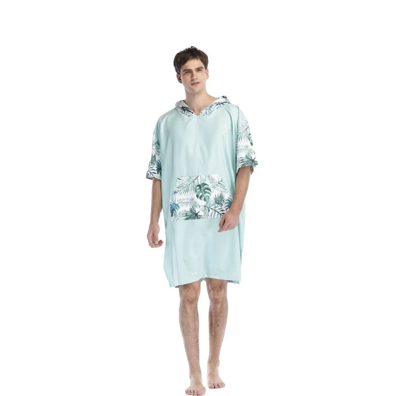 Wholesale Custom Digital Printed Surf and Swim Hooded Poncho Beach Towel
