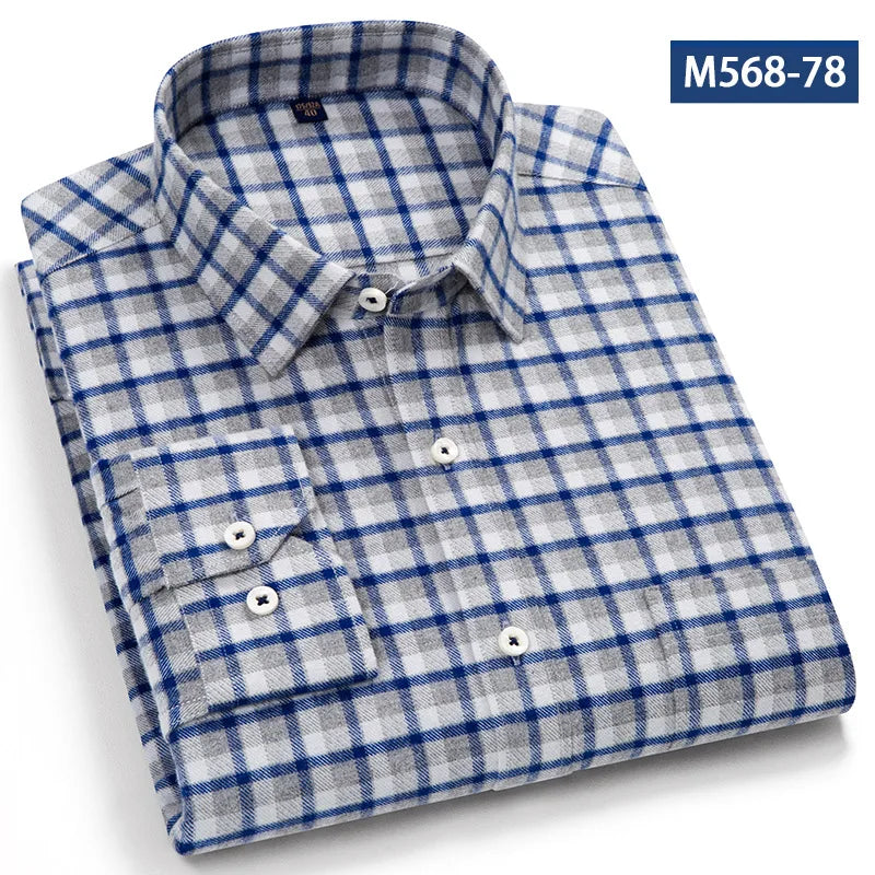 Young Men's Casual Long-Sleeved Shirt Patchwork Button Collar New Spring Autumn Collection 100% Breathable Cotton Twill Anti-UV